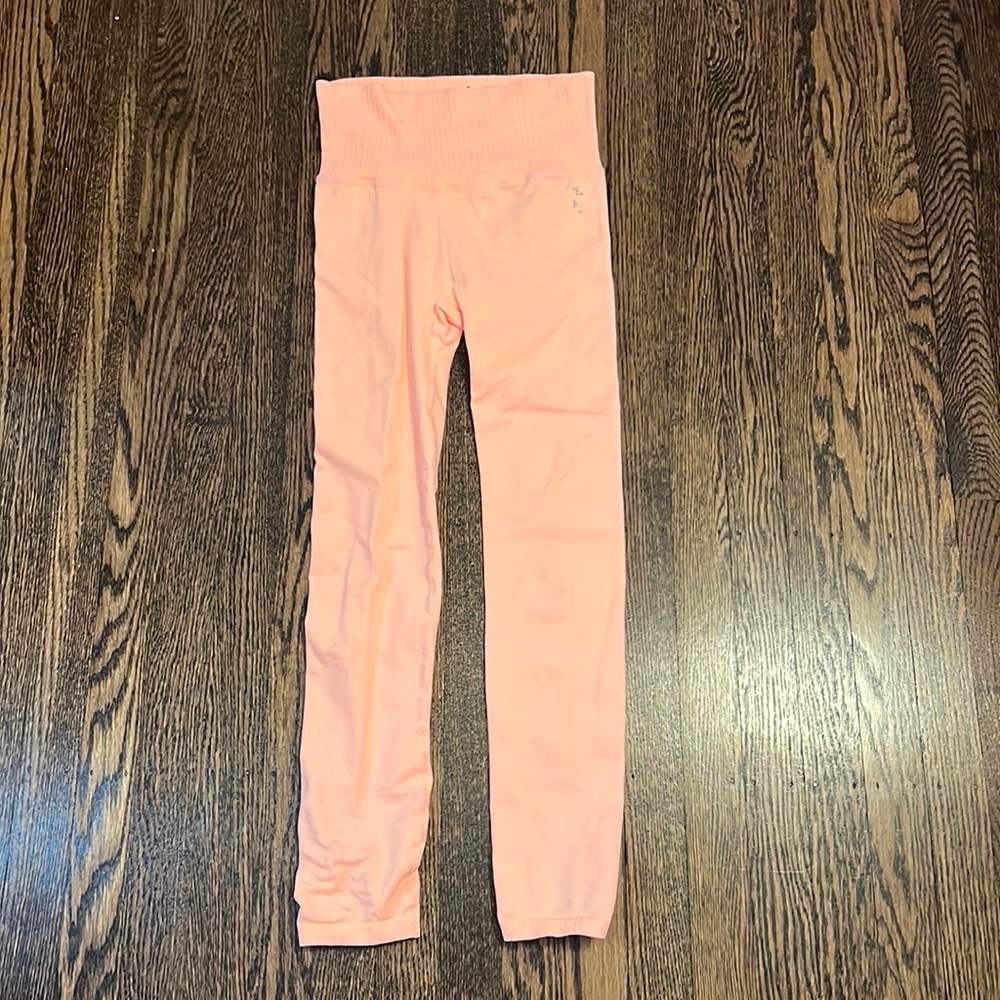 NWOT Free People Good Karma Orange Leggings - Picture 2 of 5